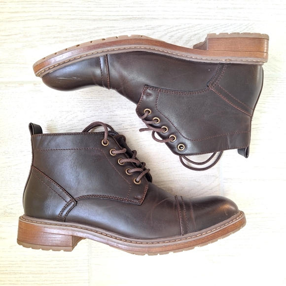 Perry Ellis Portfolio Men's Manning brown chukka lace-up boots - size 8 - Picture 1 of 10
